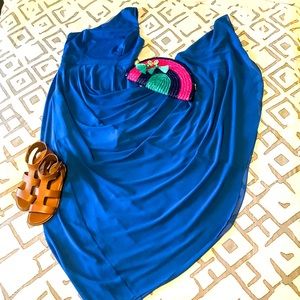 Halston One Shoulder Maxi Dress - Blue